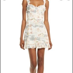 NEW Reformation Christine Ruffle Detail Minidress In Long Beach Size 12